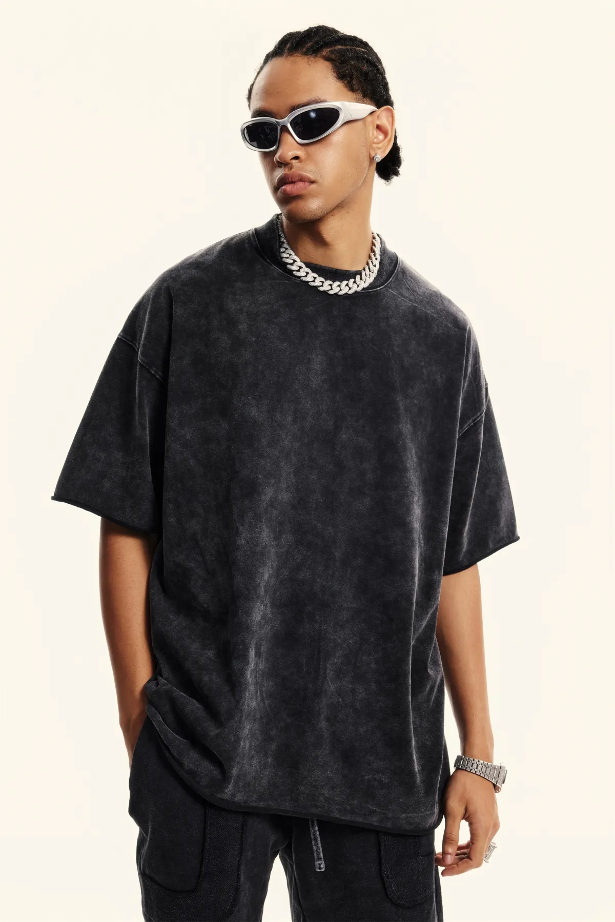 Distressed 100% Cotton Tee  - Thumbnail Image