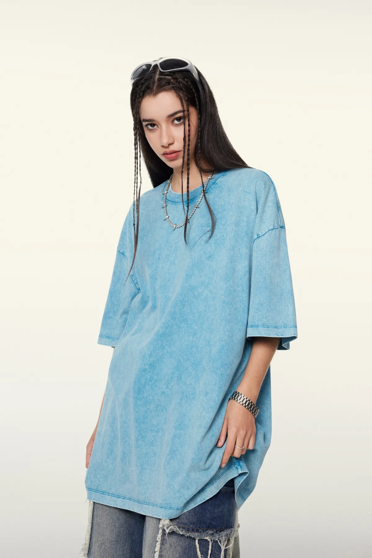 Women’s Vintage Soft Cotton Long T-Shirt - Thumbnail Image