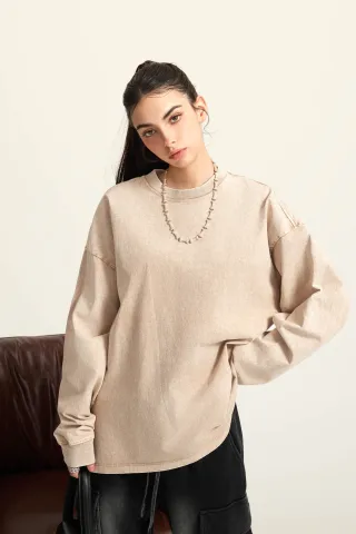 Women’s Versatile Vintage Long Sleeve Tee  - Thumbnail Image