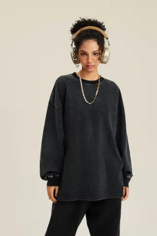 Women’s Versatile Vintage Long Sleeve Tee  - Thumbnail Image