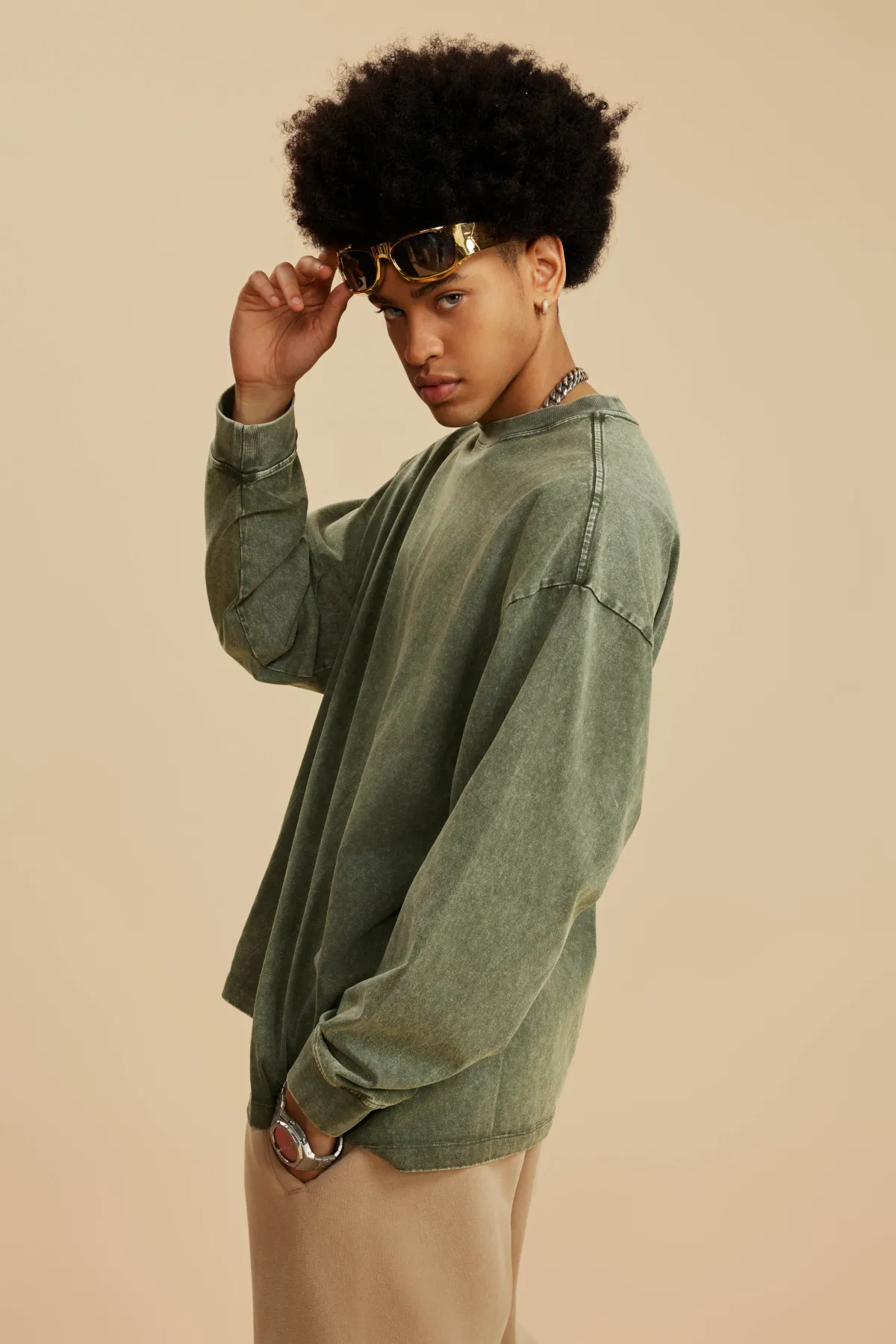 Unisex Long Sleeve Cotton T-Shirt - Thumbnail Image
