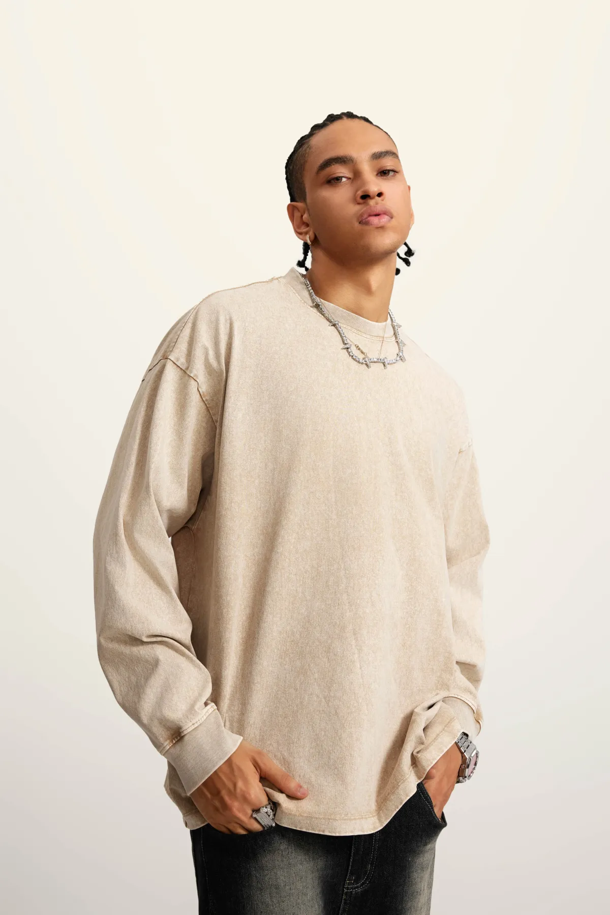 Unisex Long Sleeve Cotton T-Shirt - Thumbnail Image