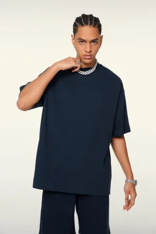 Eco-Chic Comfort Long Crew Neck T-Shirt - Thumbnail Image