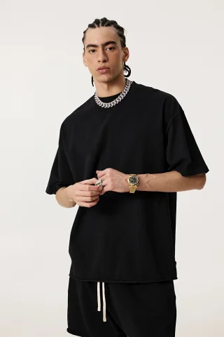  Men’s Double-Yarn Plain Weave Tee