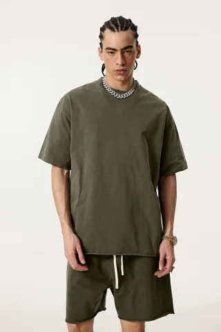  Men’s Double-Yarn Plain Weave Tee