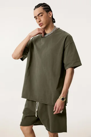  Men’s Double-Yarn Plain Weave Tee