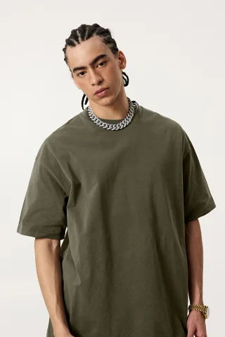  Men’s Double-Yarn Plain Weave Tee