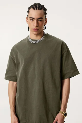  Men’s Double-Yarn Plain Weave Tee