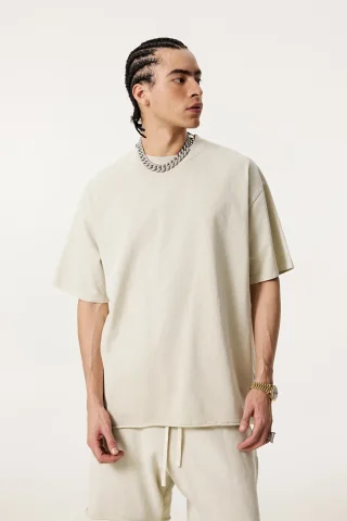  Men’s Double-Yarn Plain Weave Tee