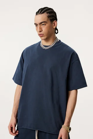  Men’s Double-Yarn Plain Weave Tee