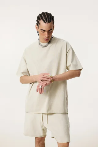  Men’s Double-Yarn Plain Weave Tee